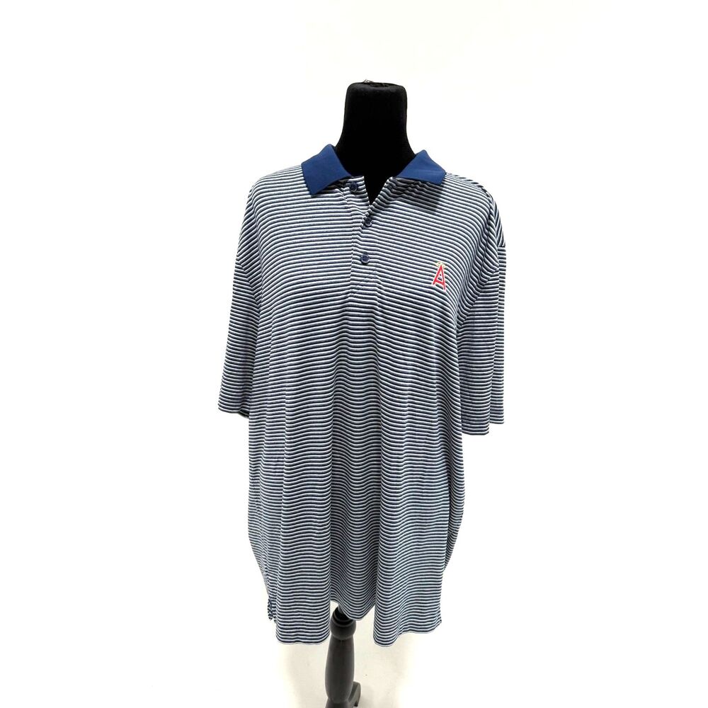 Cutter & Buck Angels MLB Navy striped polo shirt